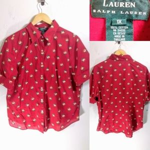 Red Plus Size Lauren Ralph Lauren Short Sleeve
